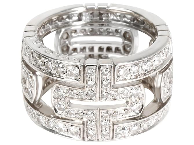 Bulgari BVLGARI Parentesi Pave Diamant Ring in 18K Weißgold 1 1/2 ctw Silber Metallisch Metall  ref.1301070
