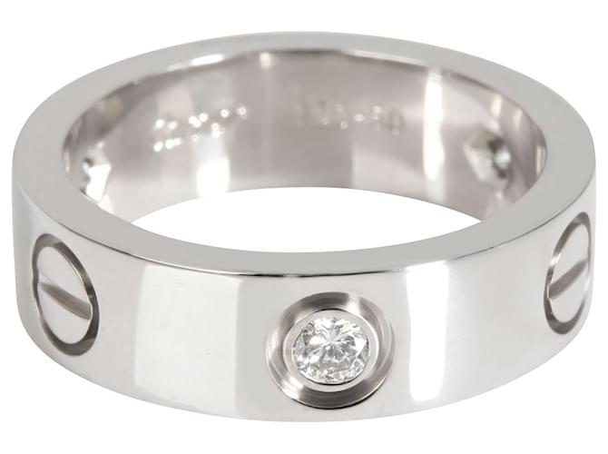 Cartier Love 3 anel de diamante em 18K ouro branco 0.22 ctw Prata Metálico Metal  ref.1301072