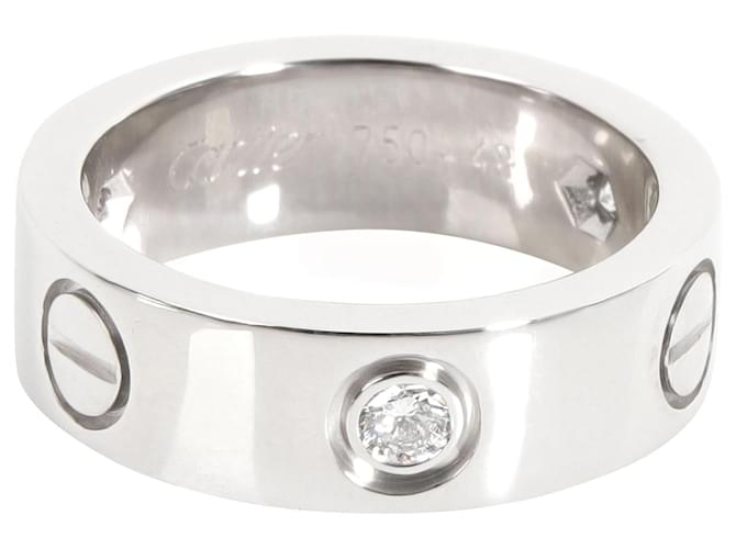 Cartier Love Diamond Ring em 18K ouro branco 0.22 ctw Prata Metálico Metal  ref.1301092