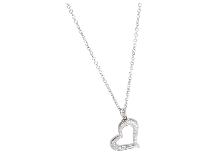 Colar Piaget Diamond Heart em 18K ouro branco 0.24 ctw Prata Metálico Metal  ref.1301095