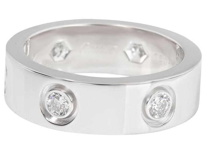Cartier Love 6 anel de diamante em 18ouro branco kt 0.46 ctw Prata Metálico Metal  ref.1301103