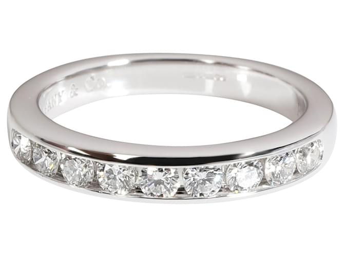 TIFFANY & CO. Channel Set Diamond Wedding Band in Platinum 0.35 ctw Silvery Metallic Metal  ref.1301104
