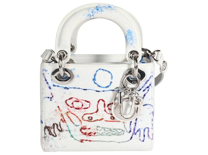 Dior X Spencer Sweeney Limited Edition Multicolor Mini Lady Dior Bag Leather  ref.1301108