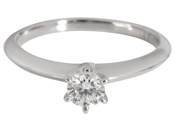 TIFFANY & CO. Anel de noivado solitário de diamante em platina G VS1 0.25 ct Prata Metálico Metal  ref.1301111