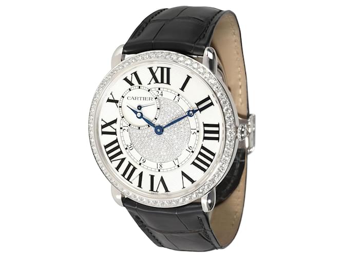 Cartier Ronde Louis Cartier WR007004 Unisex Watch In 18kt white gold Silvery Metallic Metal  ref.1301113