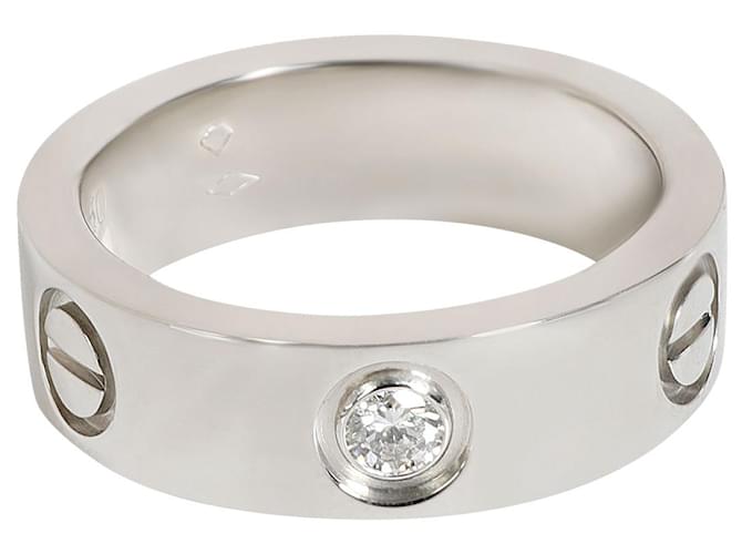 Cartier Love Diamond Ring em 950 Platina 09 ctw Prata Metálico Metal  ref.1301114