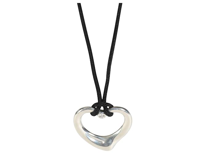 TIFFANY & CO. Elsa Peretti Open Heart Pendant in  Sterling Silver 02 ctw Silvery Metallic Metal  ref.1301128