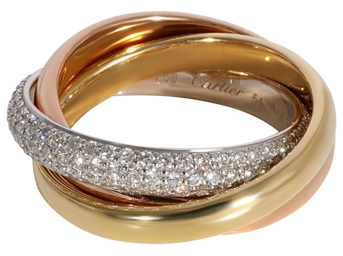 Cartier Trinity Diamond Ring in 18K 3 Tone Gold 0.99 ctw Golden Metallic White gold Metal  ref.1301130