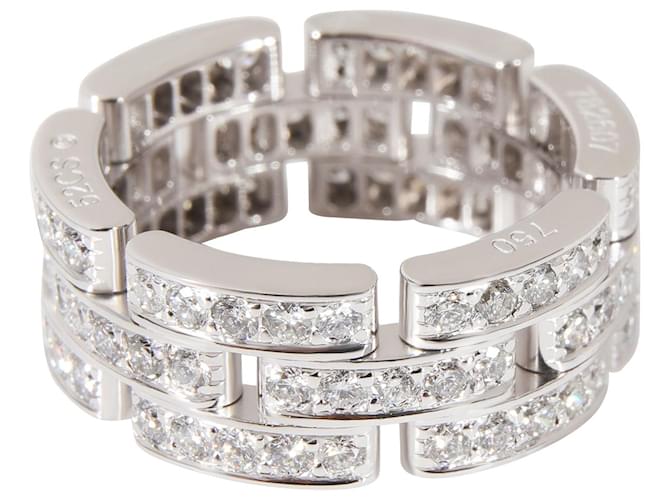 Anel de diamante Cartier Maillon Panthere em 18ouro branco kt 1.37 ctw Prata Metálico Metal  ref.1301131