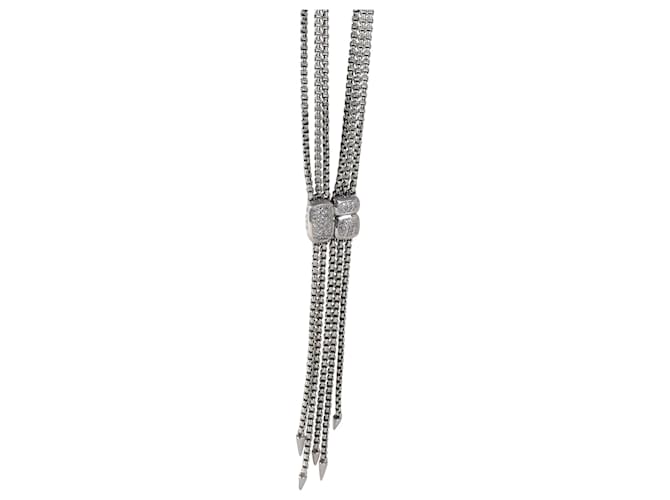 David Yurman Confetti Diamond Lariat Style Necklace, sterling silver 0.1 ctw Silvery Metallic Metal  ref.1301137