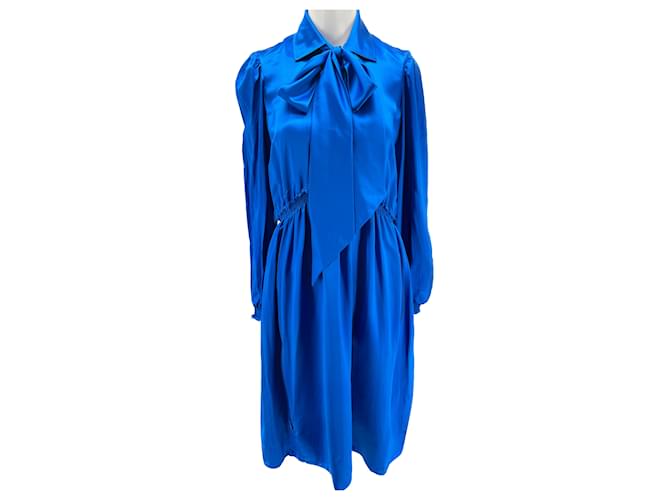 BALENCIAGA Robes T.fr 34 silk Soie Bleu  ref.1301143