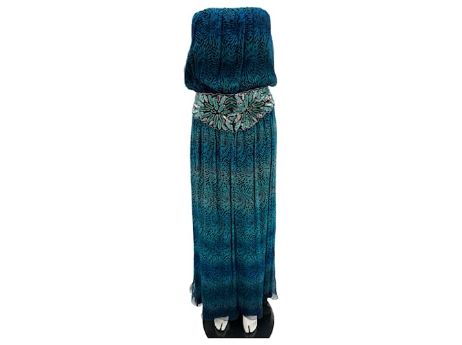 JAY AHR  Dresses T.International S Silk Blue  ref.1301152