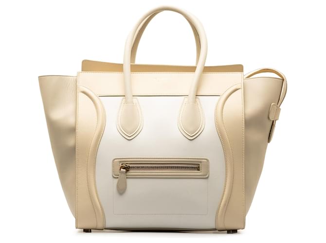 Céline Celine Brown Micro Luggage Tote Bicolor Leather Pony-style calfskin  ref.1301207
