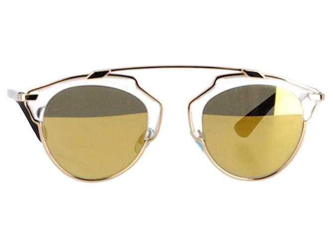Gafas de sol Dior So Real en metal dorado  ref.1301308