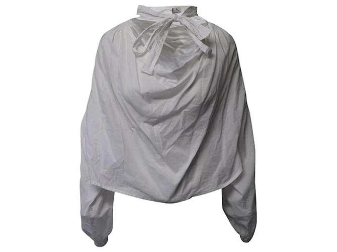 Vivienne Westwood – Garret – Bluse mit Schleife aus weißer Baumwolle Viskose Zellulosefaser  ref.1301324
