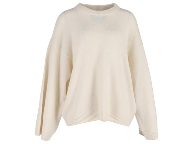Maglione lavorato a maglia Totême in lana color crema Bianco Crudo  ref.1301343