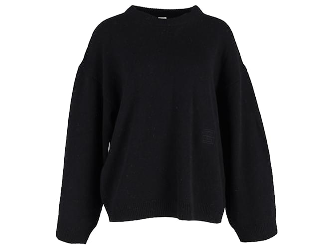 Totême Knit Sweater in Black Wool  ref.1301357
