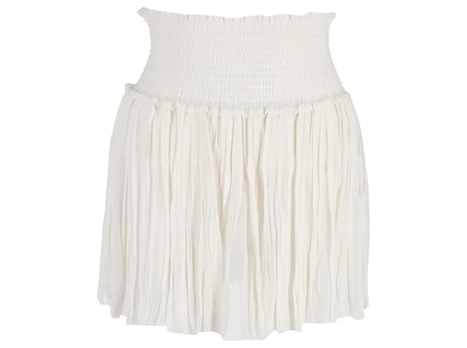 Isabel Marant Etoile Arielle Pleated Georgette Mini Skirt In White Viscose Polyester  ref.1301362