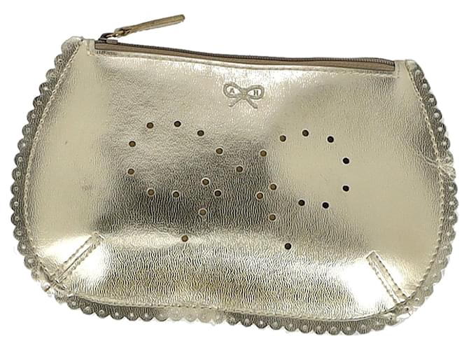 Anya Hindmarch Scalloped Purse in Gold Leather  Golden  ref.1301363