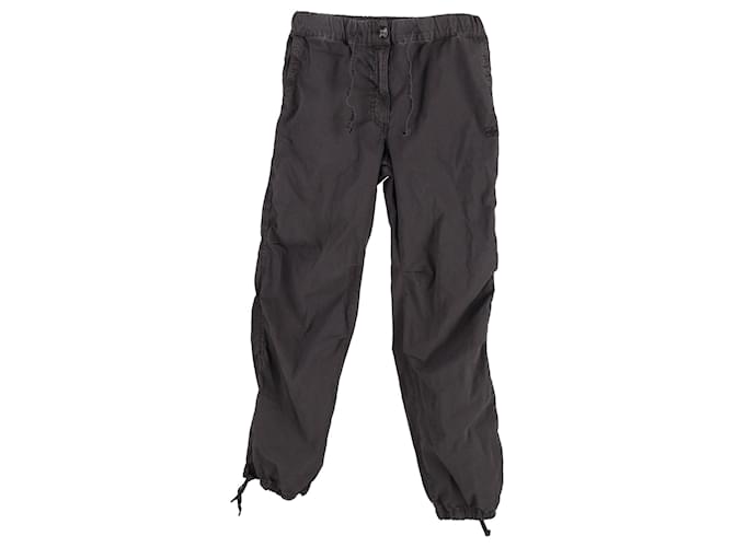 Pantalones cargo de popelina Ganni de algodón negro  ref.1301366