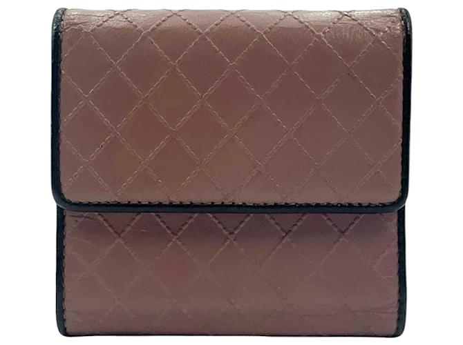 CHANEL Leather Wallet Case Old Rose Portemonnaie Small Wallet Case  ref.1301381