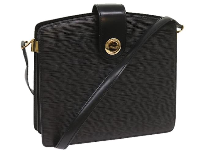 Bolsa de ombro LOUIS VUITTON Epi Capuchinho preta M52342 Autenticação de LV 68454 Preto Couro  ref.1301432