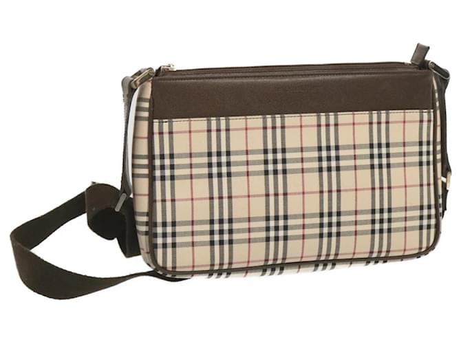 BURBERRY Nova Check Shoulder Bag Canvas Beige Auth yk11223 Cloth  ref.1301447