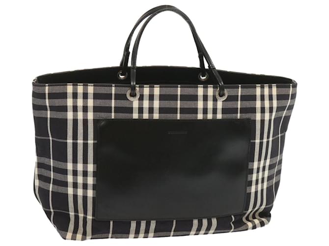 BURBERRY Nova Check Tote Bag Canvas Black Auth ep3600 Cloth  ref.1301483