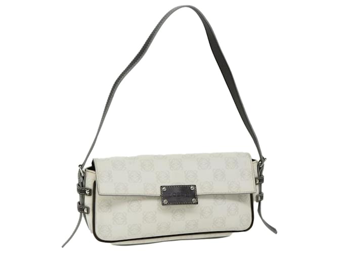LOEWE Anagram Shoulder Bag PVC White Auth fm3203  ref.1301518