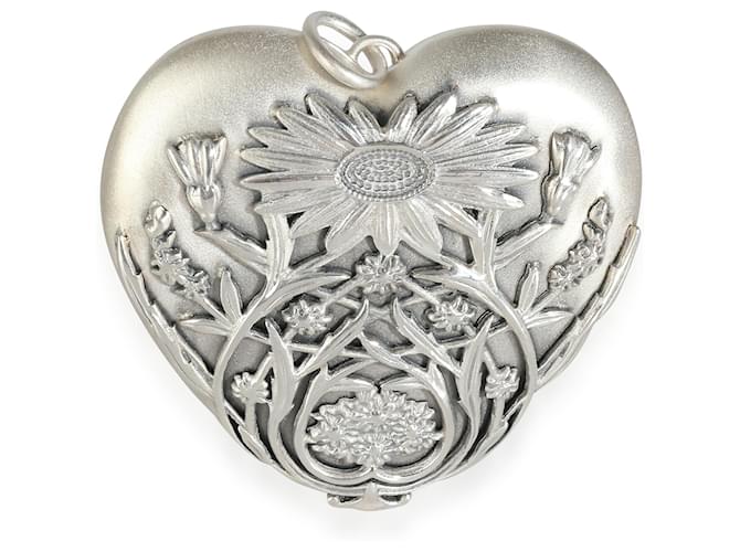 TIFFANY & CO. Ciondolo Ziegfeld con cuore e margherita in argento sterling  ref.1301551