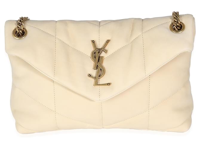 Bolso acolchado pequeño con cadena de nobuk acolchado en beige de Saint Laurent Nubuck  ref.1301559