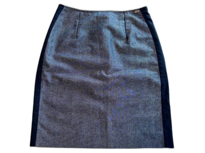 Chanel Rock aus blauer Baumwolle mit Denim Effekt Größe 38