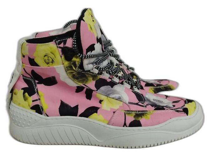Ténis MSGM florais em pele rosa