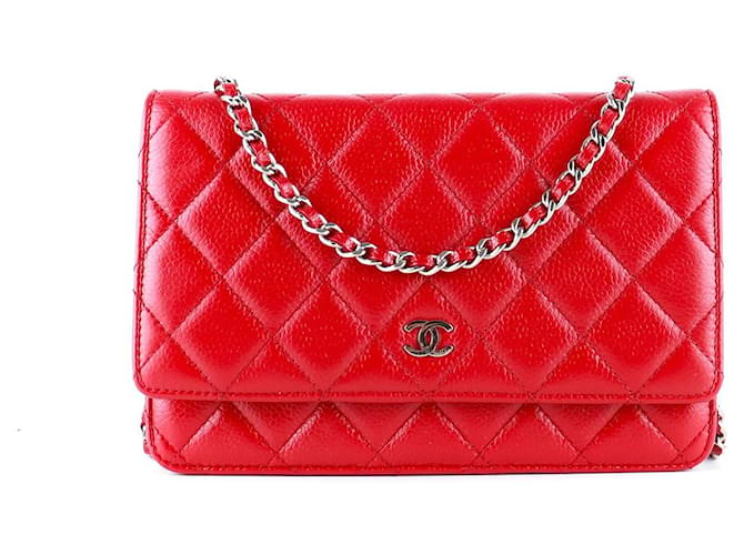 Wallet On Chain CHANEL  Handbags T.  leather Red  ref.1301609