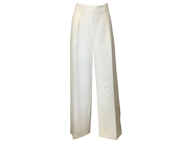Autre Marque Alexandre Vauthier White Crepe Smoking Pants Polyester Blanc  ref.1301618