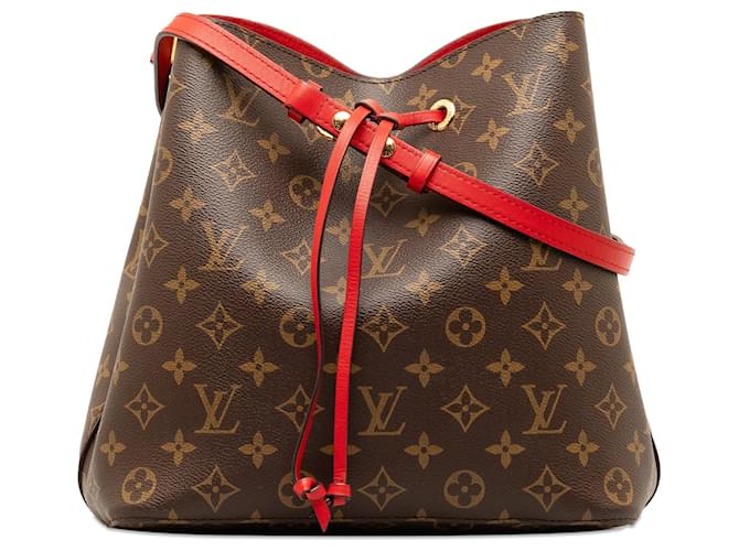 Brown Louis Vuitton Monogram Neonoe MM Bucket Bag Leather  ref.1301639