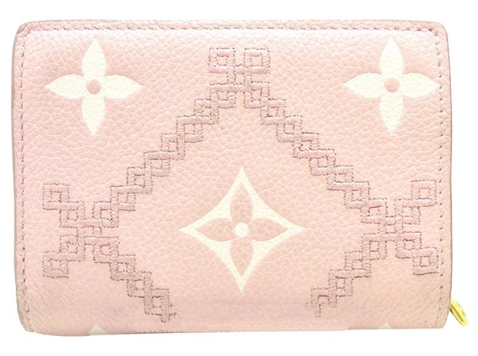 Pink Louis Vuitton Bicolor Monogram Empreinte Broderie Clea Small Wallet Leather  ref.1301665