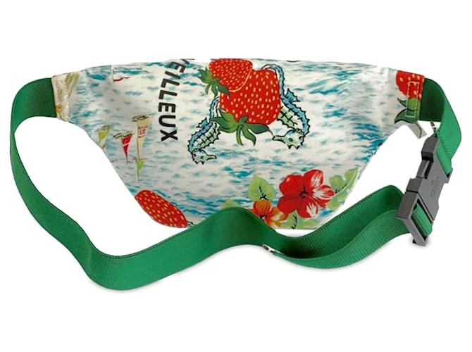 Sac ceinture multicolore Gucci Nylon Merveilleux imprimé fraise Osier  ref.1301669