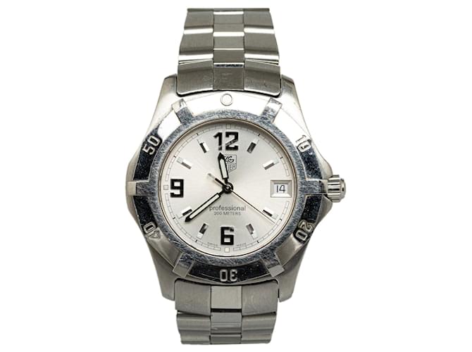 Reloj profesional plateado Tag Heuer de cuarzo y acero inoxidable Plata  ref.1301672