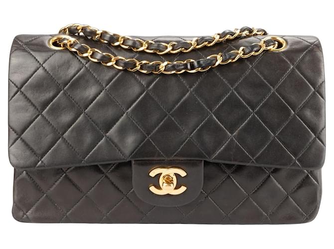 Chanel Quilted Brown Lambskin 24K Gold Medium lined Flap Bag Cloth  ref.1301678