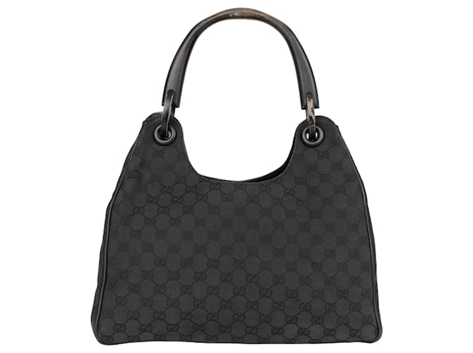 Gucci GG Monogram Bamboo Bag Black Cloth  ref.1301710