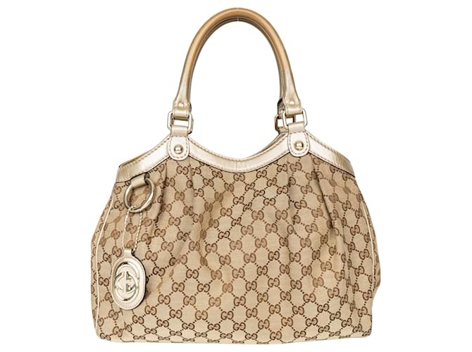 Gucci Sukey Tasche mit GG-Monogramm Beige Leder  ref.1301724