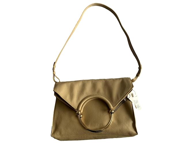 Claudie Pierlot Handbags Beige Golden Leather  ref.1301730