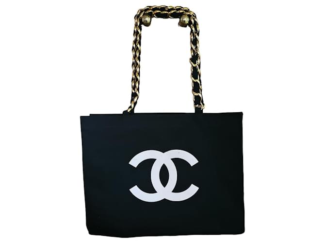 Chanel-Tasche Kollektion Schwarz Weiß Nylon  ref.1301733