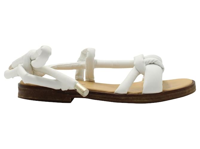 Maison Martin Margiela mm6 Ankle Strap Sandals in White Leather Cream  ref.1301757