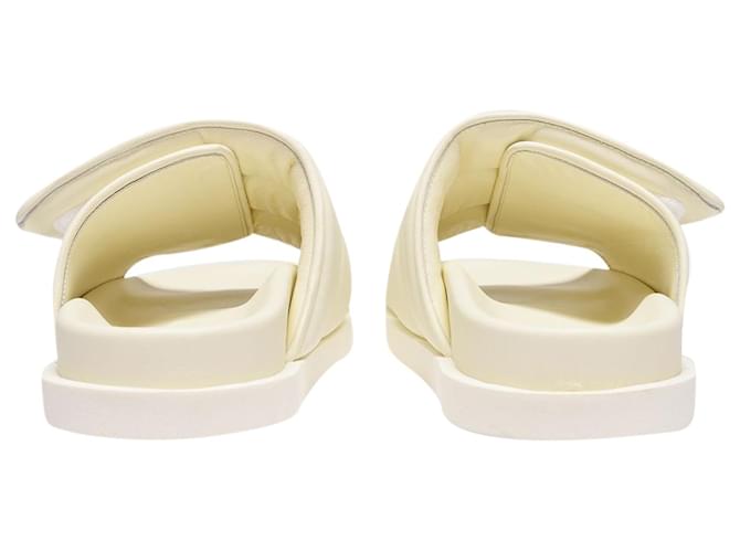 Autre Marque GIA 3 A201 Ivory Slides Beige Leather  ref.1301772