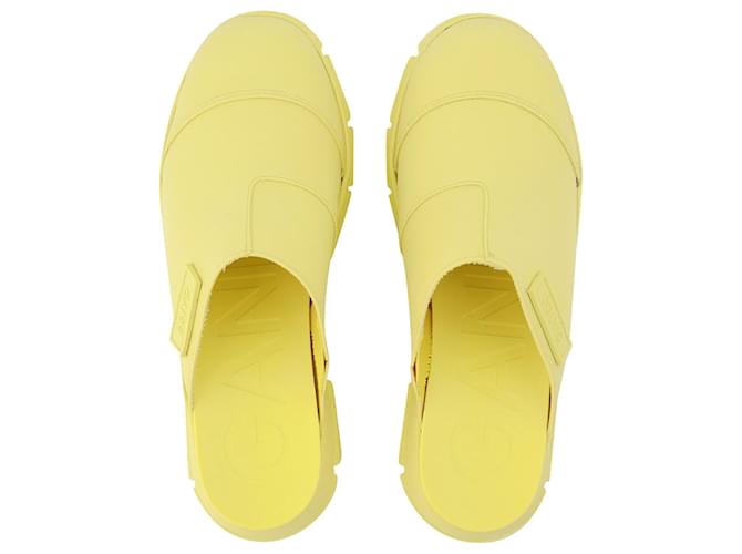 Ganni Yellow Recycled Rubber Retro Mules  ref.1301787