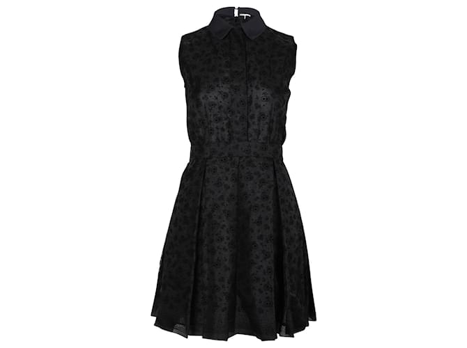 Victoria Victoria Beckham Fit and Flare Sleeveless Dress in Black Silk  ref.1301798