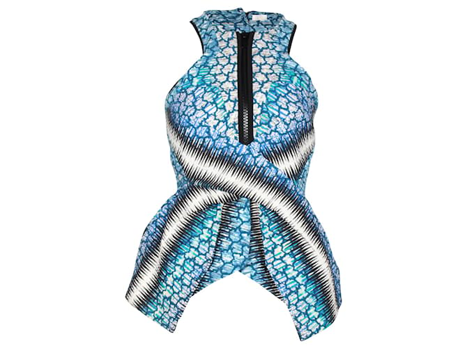 Peter Pilotto Printed Corset Top in Blue Cotton  ref.1301799