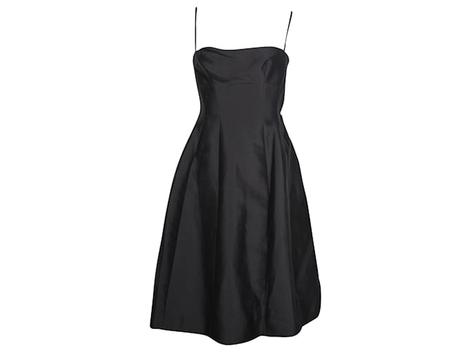 Dsquared2 Paneled A Line Camisole Dress in Black Ramie Silk  ref.1301803